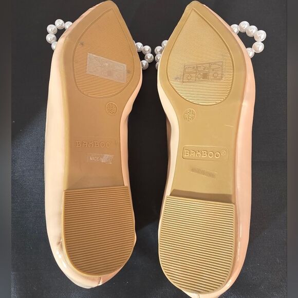 BRAND NEW BAMBOO PEARL STUDDED BOWNOT POINTED TOE FLAT SHOE - Picture 14 of 14
